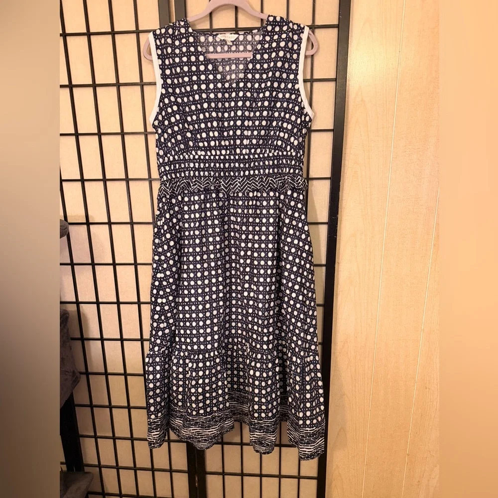 Crown & Ivy Navy and White Geometric Dress - Picture 2 of 7